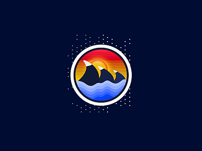 Sunset Logo color combination design icon illustration logo photoshop sunset view