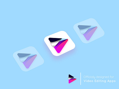 Video Editing App Icon app clean colors design editing icon play ui ux white