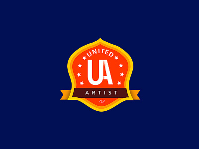 Logo UA art blue branding colors design icon logo orange photoshop