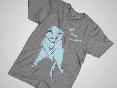 I get stuck sometimes blue cat clothing design grey kitten kitty print screen print shirt t shirt tshirt