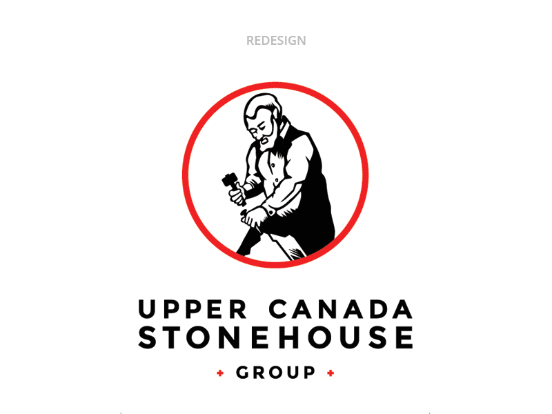 Stone Mason Logo Redesign (gif) badge black brand branding identity logo masonry rebrand red redesign stamp upper canada stonehouse group