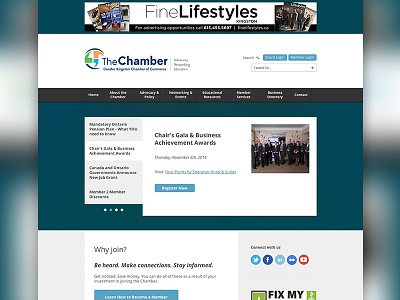 Kingston Chamber of Commerce Website business chamber of commerce design layout organization web design website