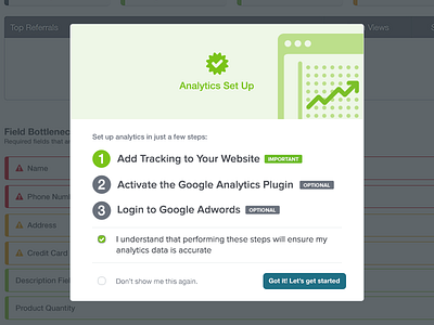 Analytics Set Up Modal