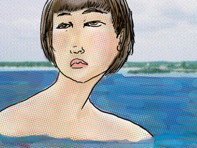 Water girl digital drawing hand drawn illustration woman