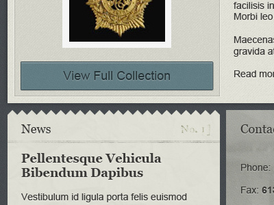 Museum Site News & Button museum photoshop ui website