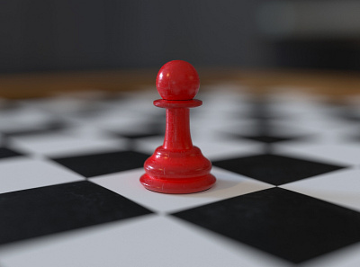 Red alone chess piece 3dart 3dmodeling c4d chess cinema4d maxon octane octanerender otoy render