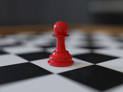 Red alone chess piece