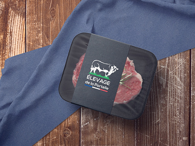 Logo - Elevage de la Portelle 🐂 boucher branding butcher creation food healthy illustration logo meet nature tradition vache viande