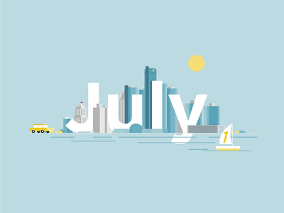 Summer in the city animation cityscape design illustration illustrator vector