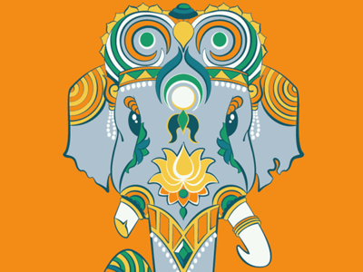 Orange Elephant adobe illustrator design elephants illustration illustrator vector