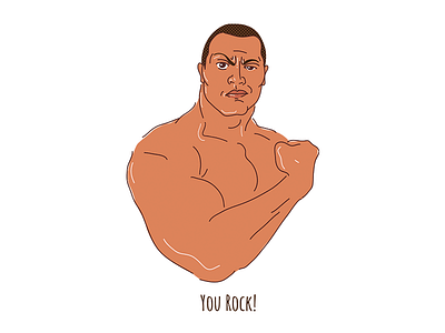 The Rock character design illustration illustrator male character vector