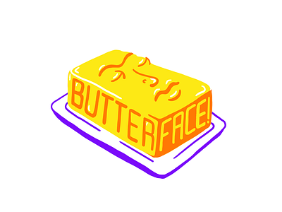 butterface butter drag illustration vector