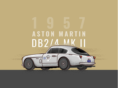 1957 Aston Martin DB2/4 Mk II⚡ aston martin car dribbble illustration illustrator muzli usemuzli vector