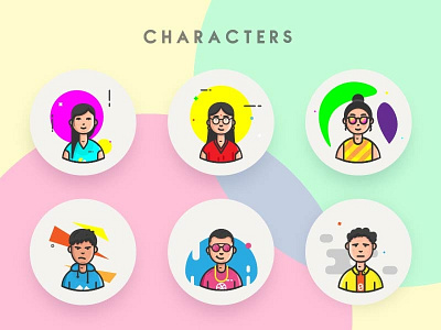 Characters part-1 avtar cartoon characters design illustration illustrator vector