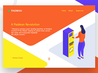 PADMAN Landing Page design illustrator isometric landing page ui ux vector web webui