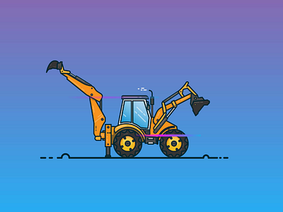Bulldozer 🚜 art bulldozer crane design usemuzli muzli icon illustration vector