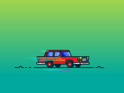 Retro Car 🚗 car graphicdesign icon illustration lineart muzli retro usemuzli vector
