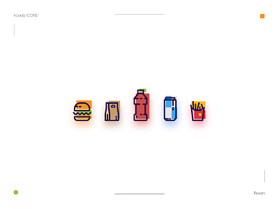 Foody icons 🍔🍟🍹 (experimental style) burger coke fries icons illustration lineart muzli usemuzli vector