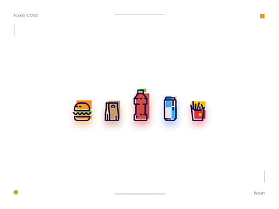 Foody icons 🍔🍟🍹 (experimental style)