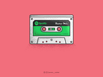 Cassette of Spotify cassette icon illustration illustrator music spotify vector