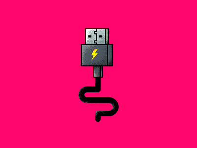 USB art cable graphicdesign icon illustration illustrator muzli tech usb vector