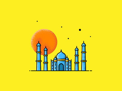 Taj Mahal building icon illustration illustrator mosque tajmahal vector