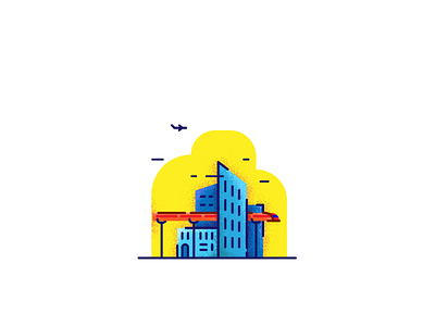 Citylights busy city dribbble graphicdesign illustration life mumbai muzli train usemuzli