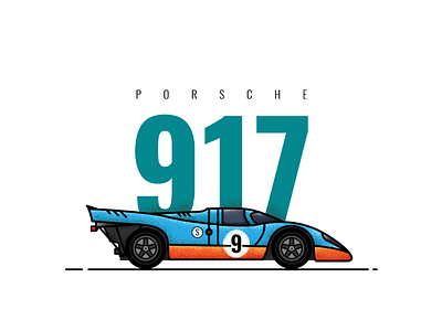 PORSCHE 917 917 adobe car dribbble illustration muzli porsche racing speed usemuzli
