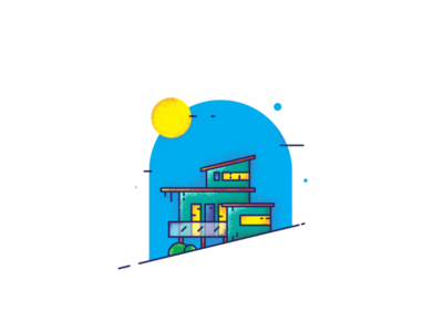 Modern House architecture design dribbble home house illustration muzli usemuzli vector