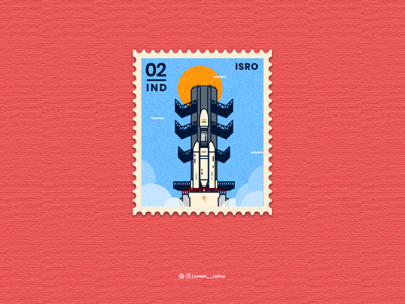 Chandrayaan2 - ISRO 🚀 india illustrator design dribbble usemuzli muzli illustration rocket space isro
