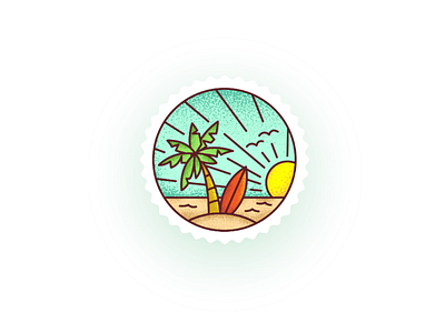 Beach side 🌊🏖️ adobe badge beach design dribbble goa icon illustration muzli sea trip tropical vacation vector vector art water