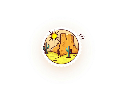 Desert side🌵 adobe art badge cactus desert design dribbble icon illustration illustrator muzli sahara tag vector