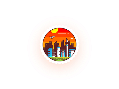 City Lights 🌃 art badge city dribbble icon illustration illustrator muzli night urban vector