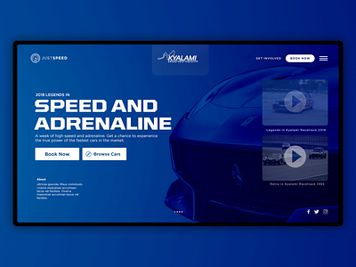 Speed And Adrenaline concept south africa ui ux web