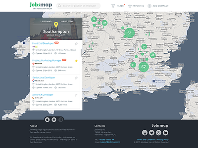 JobsMap design interface job location map search web