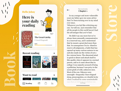 Book Reading App app book books bookshelf bookshop bookstore illustration read reader reading reading app ui uiux ux