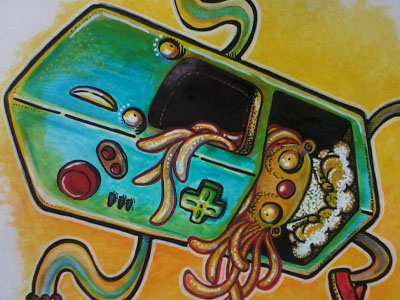 Gouache Nonsense a3 allstar clown freezer gamer gouache illustration natsy painting posca tentacles
