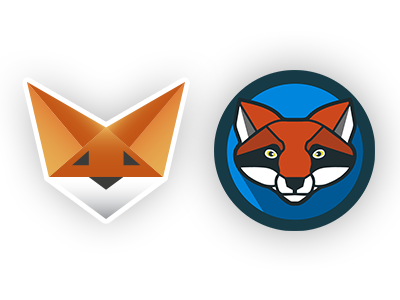 Foxes animal button design fox icon illustration logo mobile set styles text web