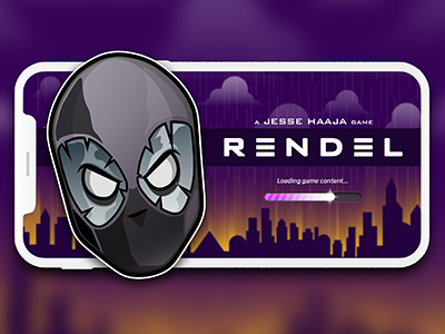 Rendel character city clouds comic design game icon illustration mobile rain stickers superhero