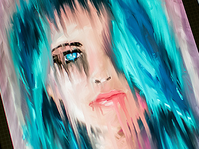 Blue Girl character dark digital painting drawing girl illustration ipad portrait procreate sad sketch