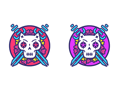 Logo (variations) clean color design icon illustration line logo shape simple skeleton skull vector vegan