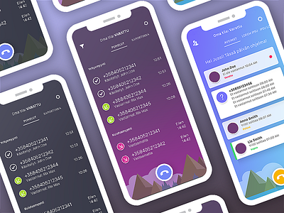 The very early initial concept images from the Moontalk -app