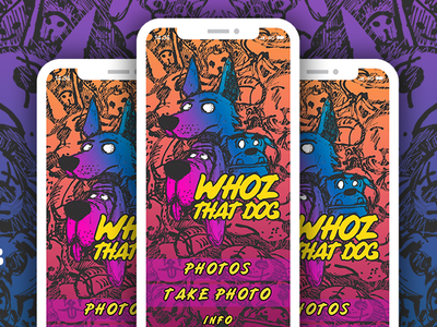 Whoz That Dog - App animal animation app branding charachter comic comic art design dog flat graphic design icon icons illustration minimal sketch typography ui ux vector
