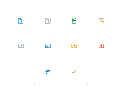 System Icons excel flat icons line location monitor status system user vector