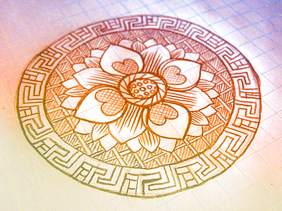 Ornament flower ornament paper pencil round sketching