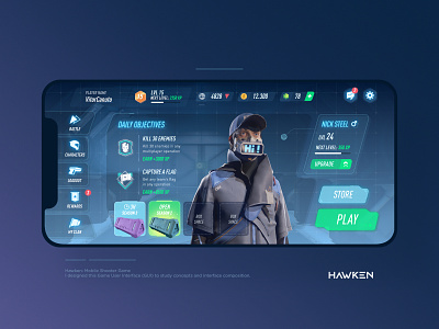 Hawken - Game User Interface (GUI) character concept design fps game game game app game art game design game designer game interface mobile game mobile game design mobile game ui mobile ui shooter game userinterface