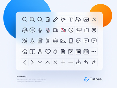 Tutore - Icons Library buttons educational icon icon design icon designs icon library icon set iconography icons logo design minimalist tutore user interface