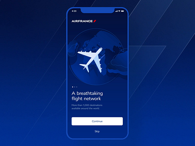 Air France - Onboarding Animation (Lottie) after effects air france airline airplane airport animation animation after effects boarding pass interaction interaction design lottie onboarding ui product design ui user interface world