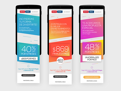 Promoción mobile - Cablevisión / Fibertel mobile responsive ui ux