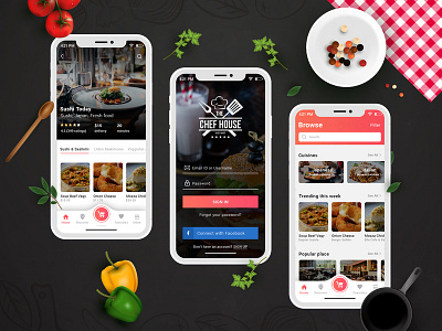 Chef House - Food App Design app application branding chef design ios photoshop recipe recipe app ui ui ux uiuxdesign userinterface ux
